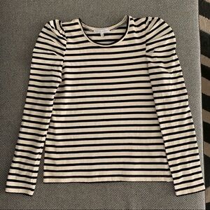 Rebecca Minkoff Talia Striped Puff Sleeve Top